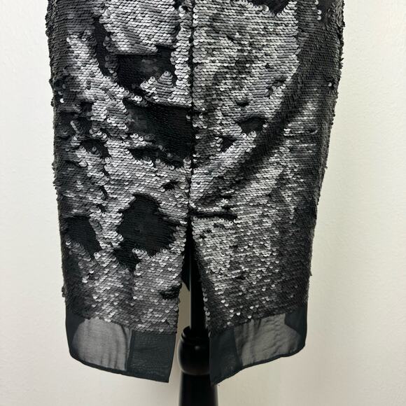 Calvin Klein | Black Sequin Sleeveless Knee Length Sheath Cocktail Dress - Picture 7 of 11